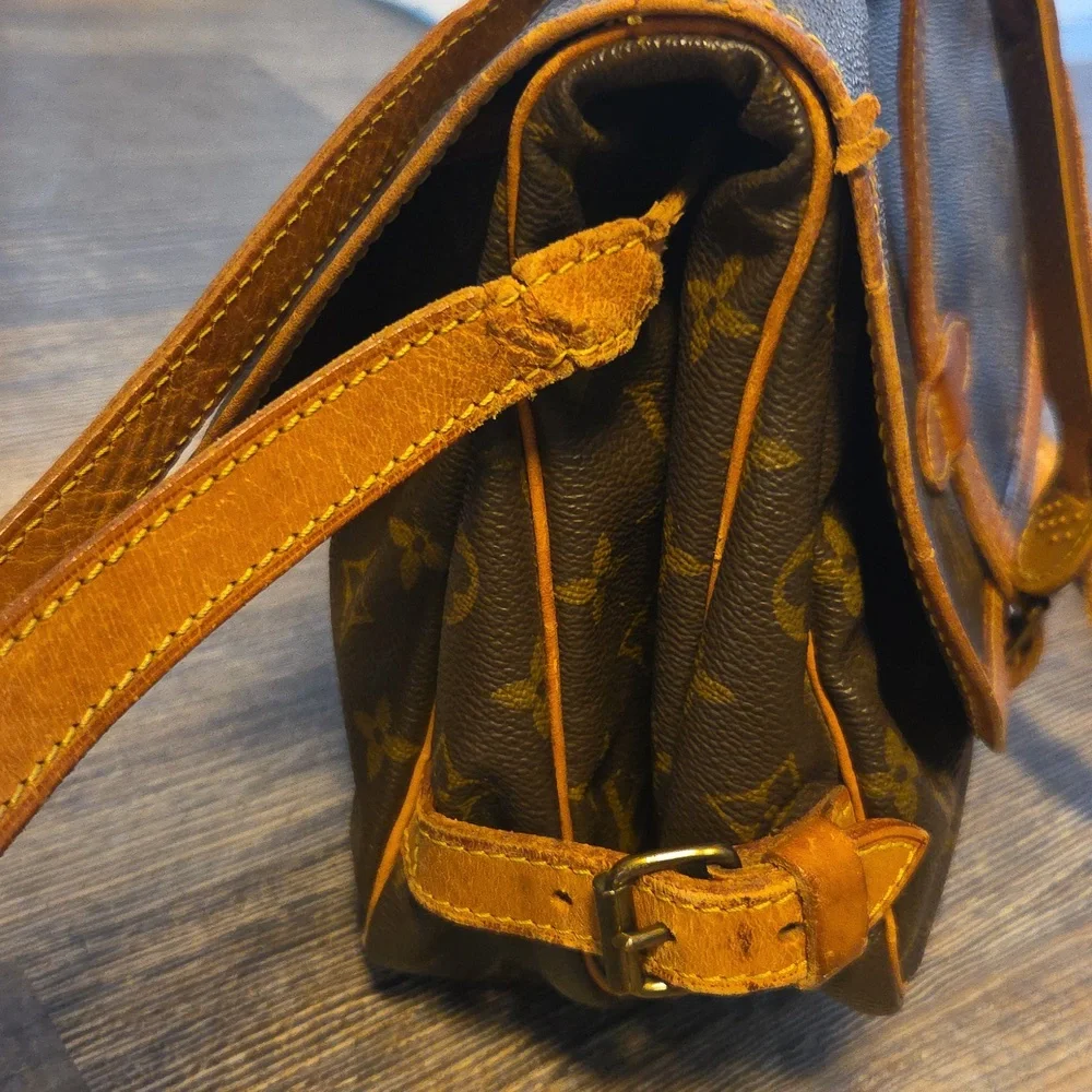 Louis Vuitton Saumur Brown Monogram Crossbody Shoulder Bag Double - Picture 15 of 17
